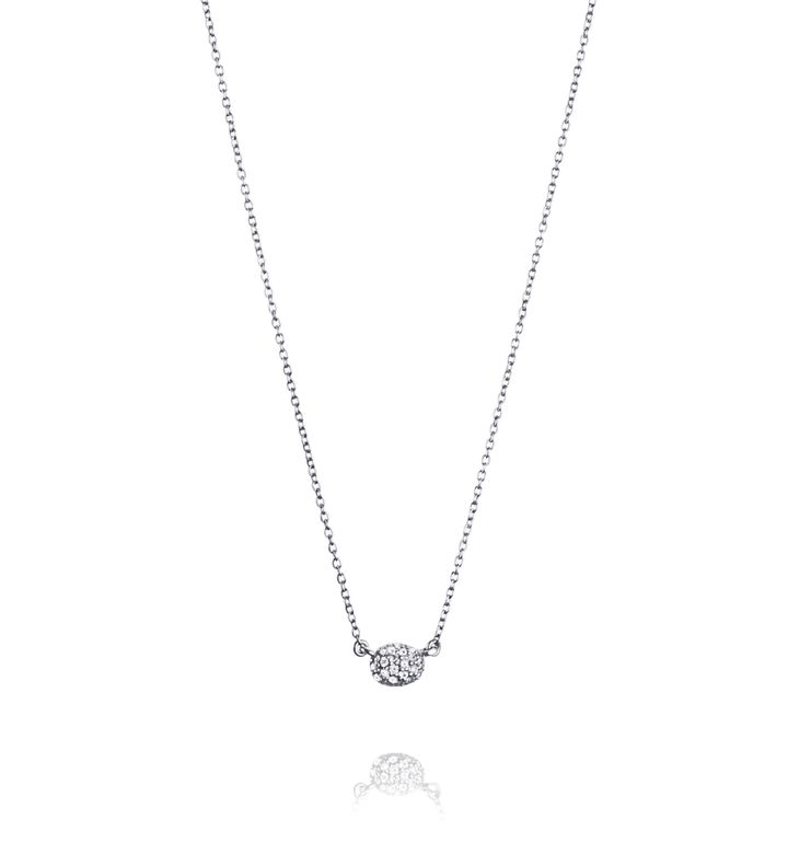 Love Bead Necklace – Diamonds, Vitt guld, 38/40/42 cm