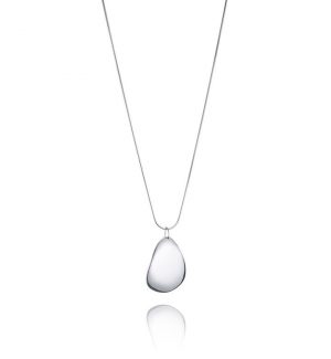 Rose Petal Pendant – Silver, 42 cm
