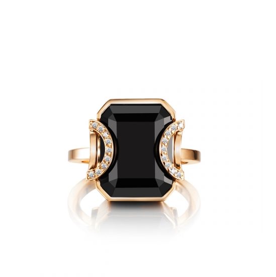 Little Magic Star Ring – Onyx, Guld