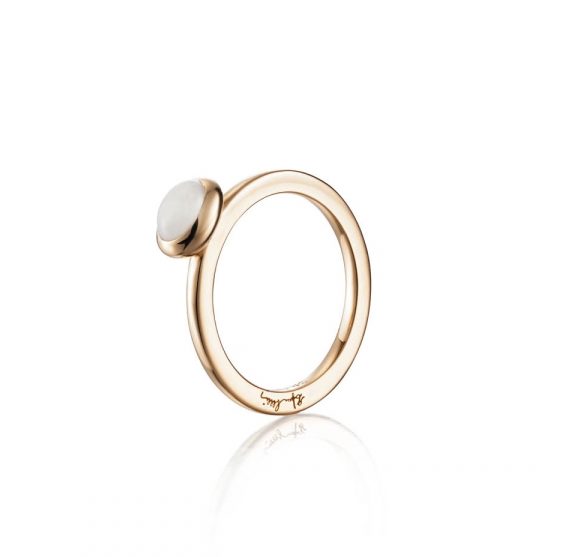 Love Bead Ring – Moonstone, Guld