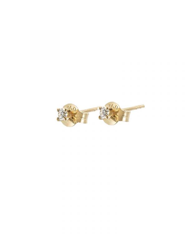 Diamond Sky Drop Studs Gold