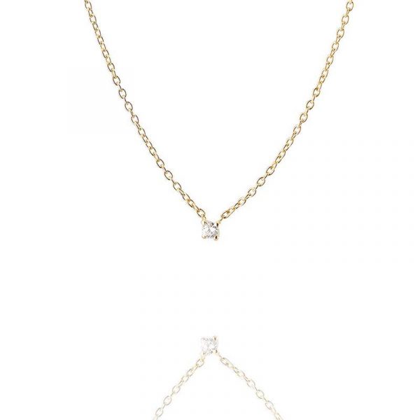 Diamond Sky Drop Necklace Gold