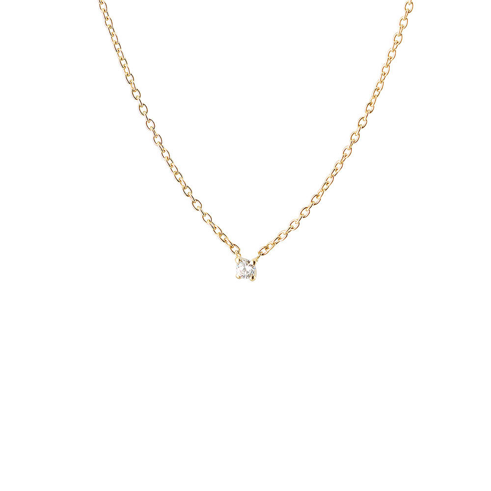 Diamond Sky Drop Necklace Gold