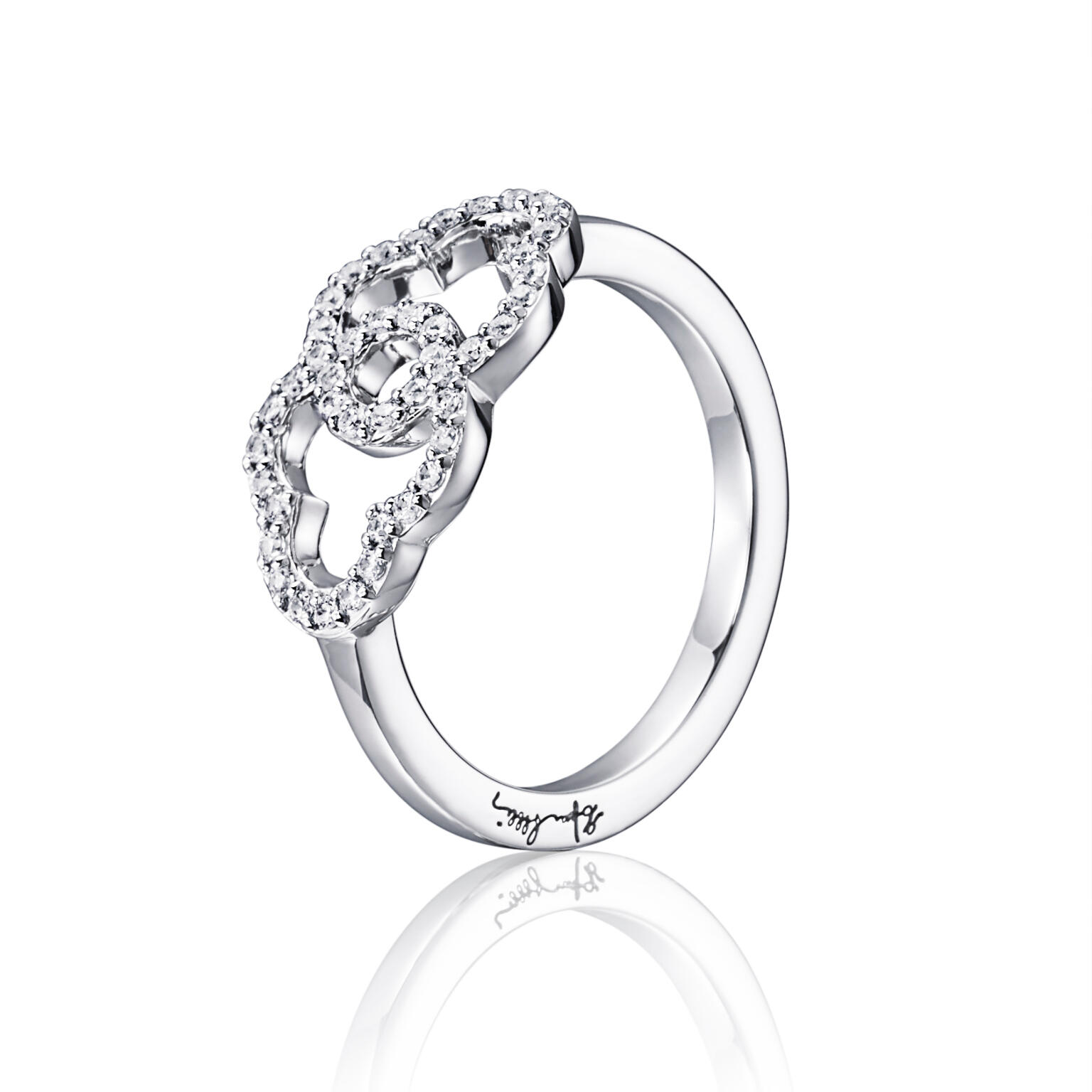 Clouds & Stars Ring – Vitt guld