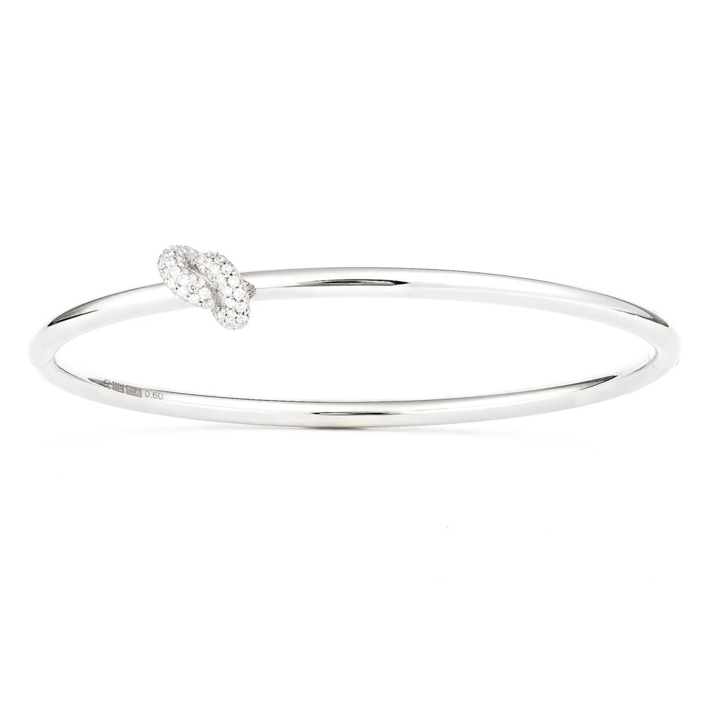 Absolutely Knot Pavé Armring Vitguld