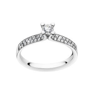 Magic Ring – Solitaire 0,50 Carat i Platina med Sidostenar