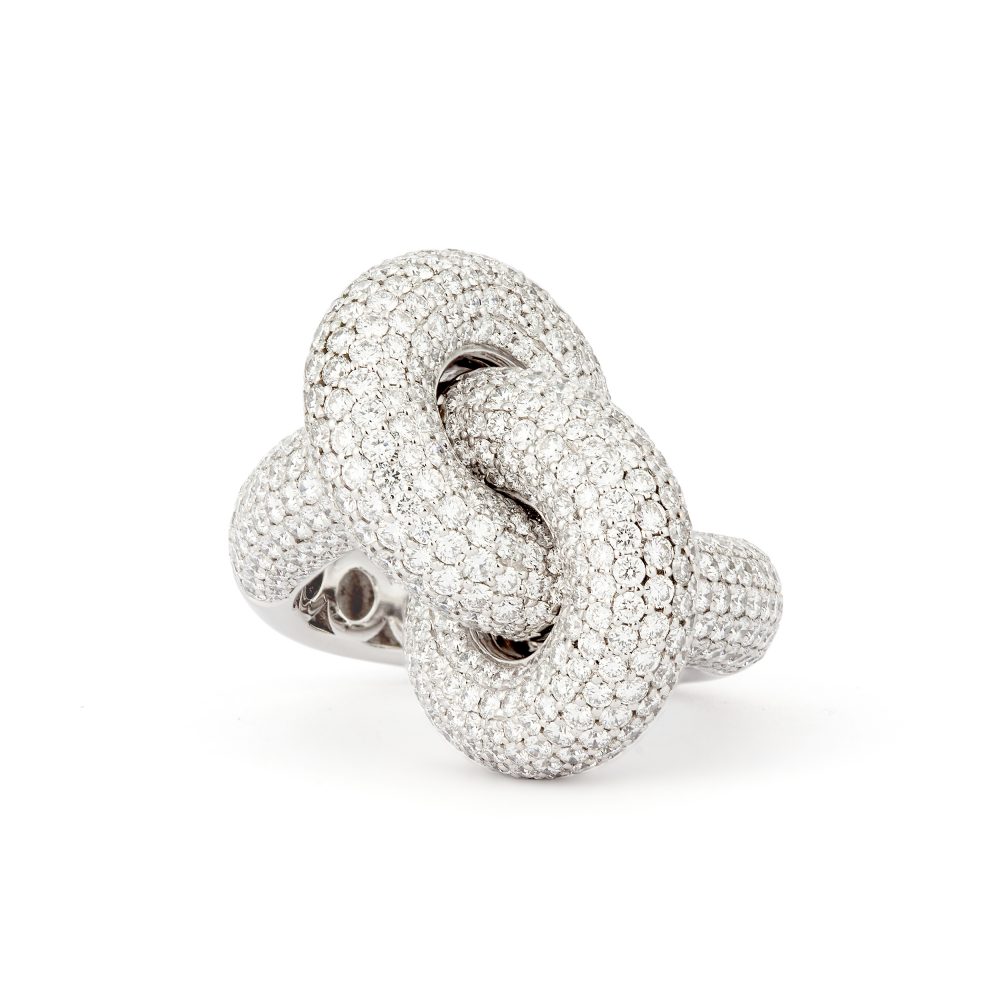 Absolutely Fat Knot Vitguld Pavé