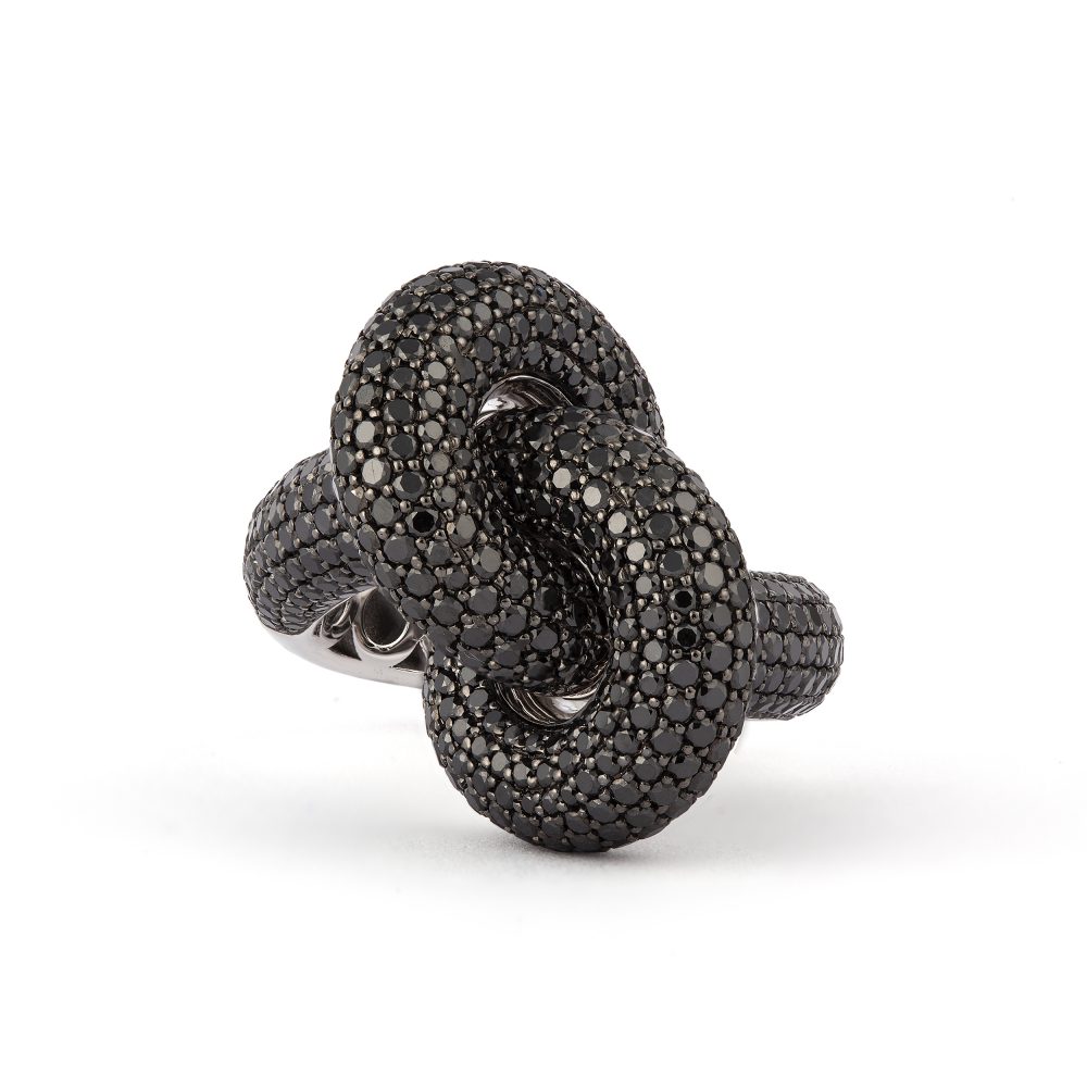 Absolutely Fat Knot Vitguld Svarta Diamanter