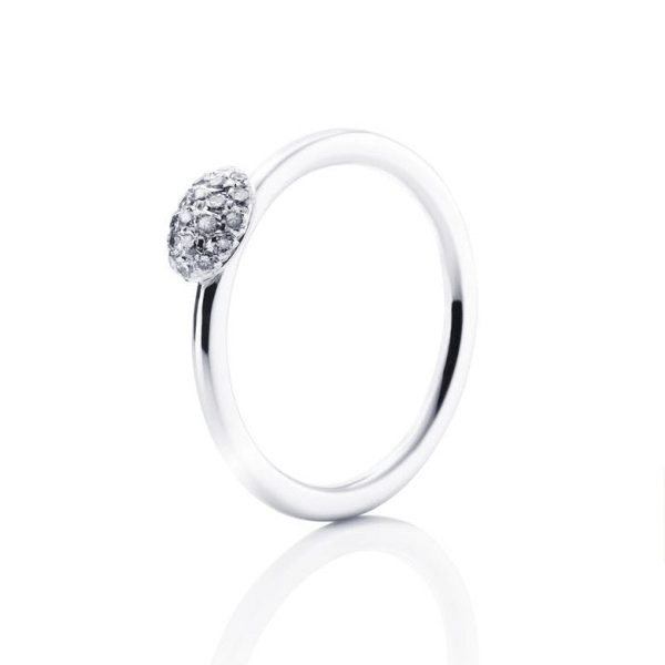Love Bead Ring-Diamonds Vitguld