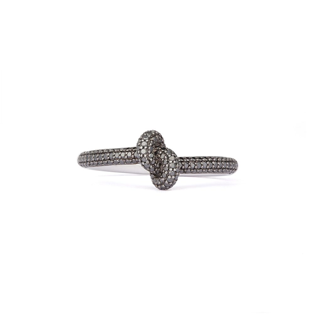 Absolutely Slim Knot Vitguld Svarta Diamanter