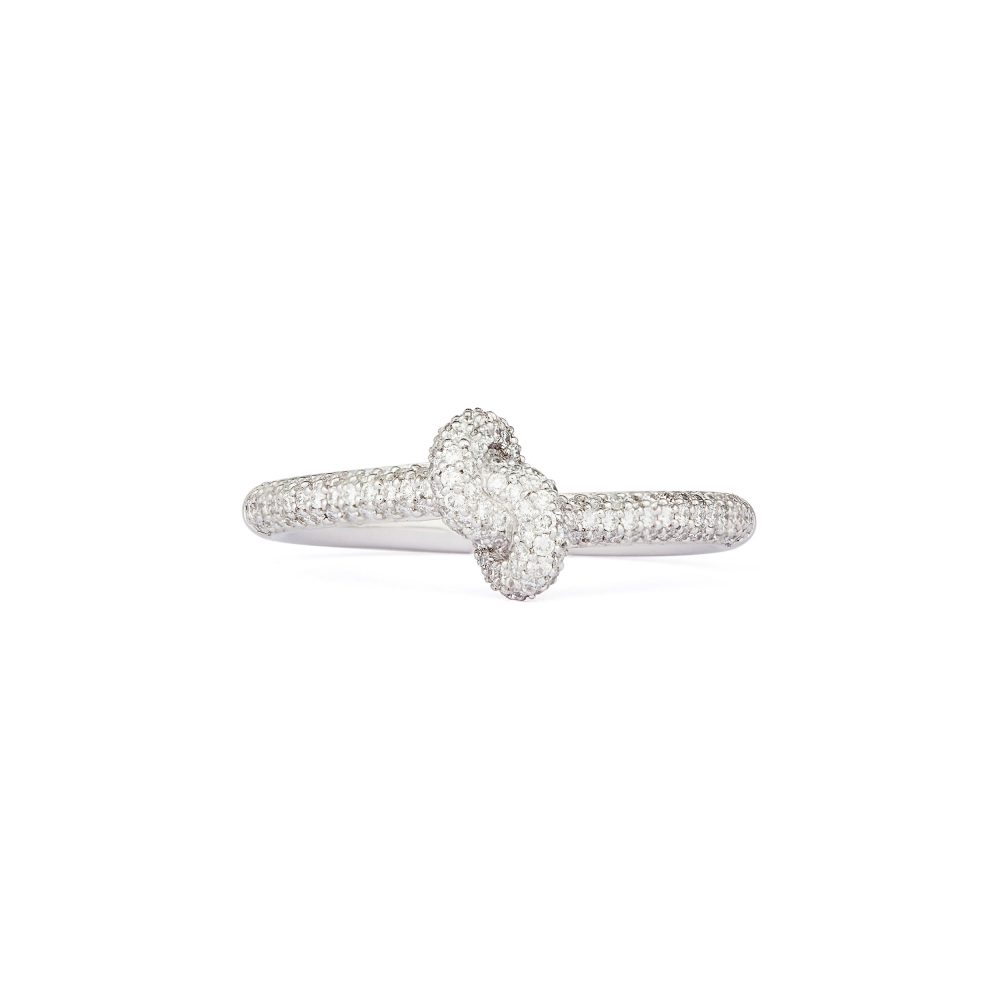 Absolutely Slim Knot Vitguld Pavé