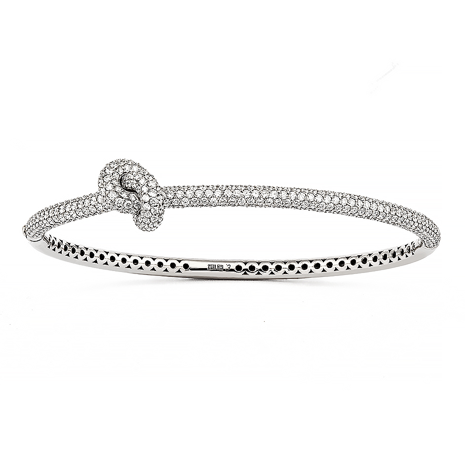 Absolutely Knot Pavé Armring Vitguld