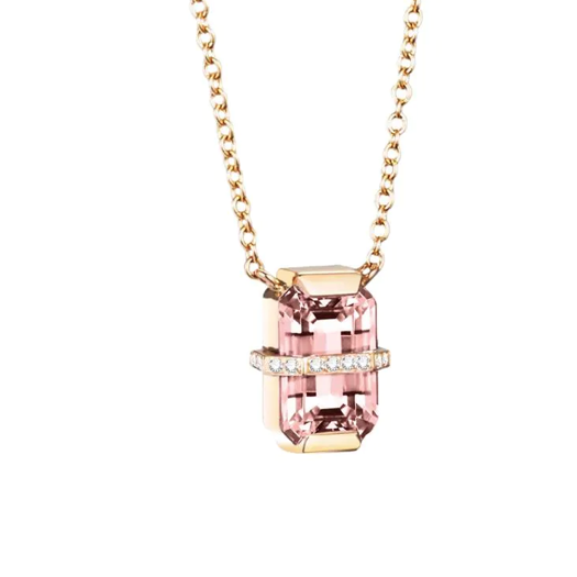 Little Bend Over Necklace – Morganite