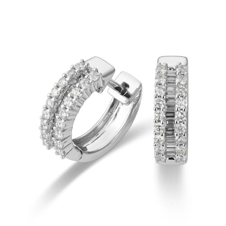 Diamond Hoops Baguette