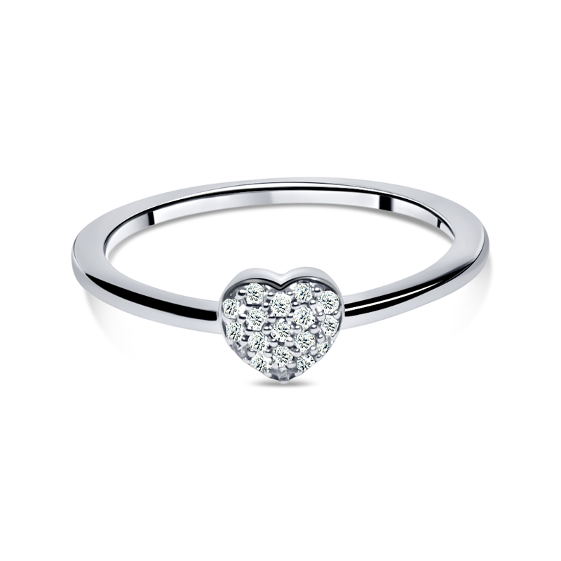 Diamond Heart Ring White Gold