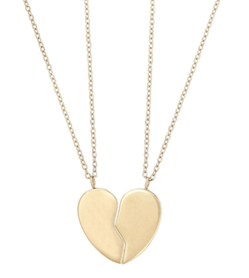Friendship heart necklace child gold