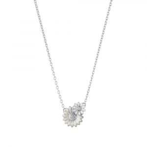 Daisy Layered Pendant Silver White