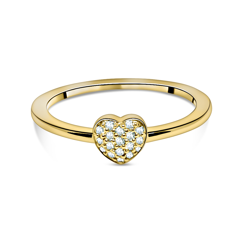 Diamond Heart Ring Gold