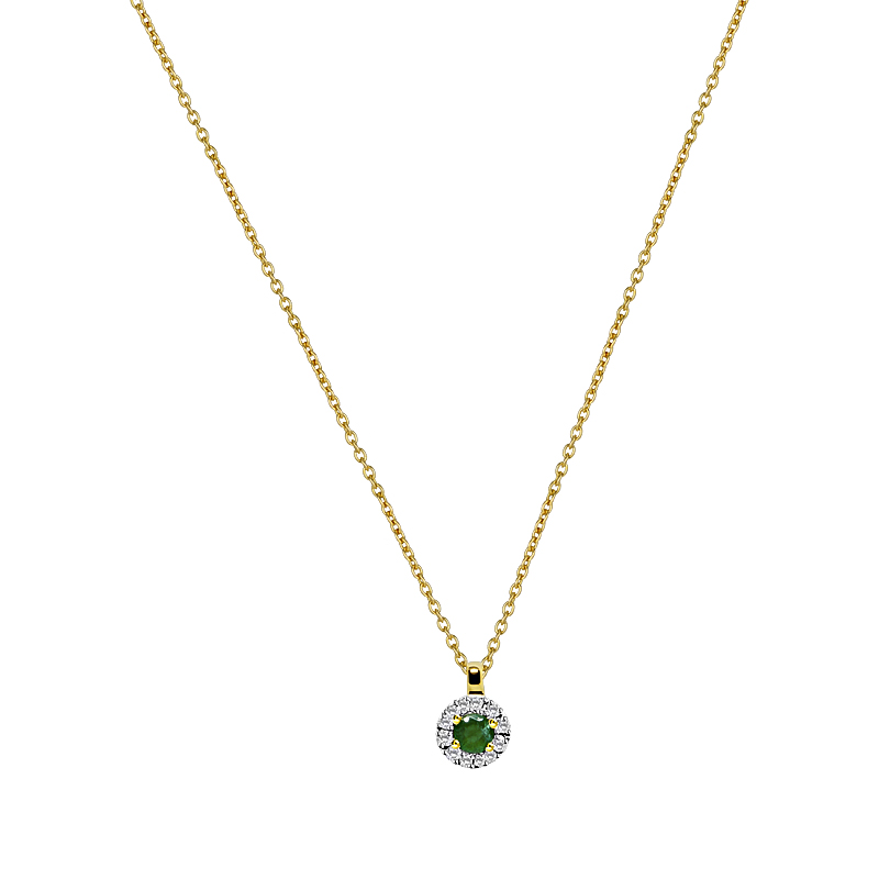 Emerald Diamond Necklace Gold