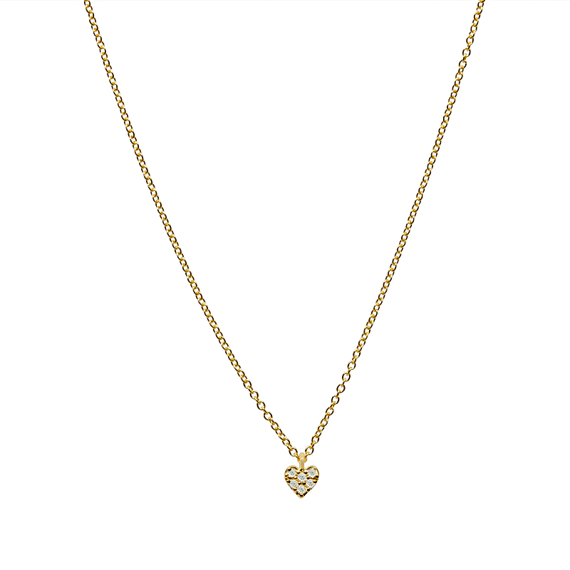 Diamond Heart Necklace Gold