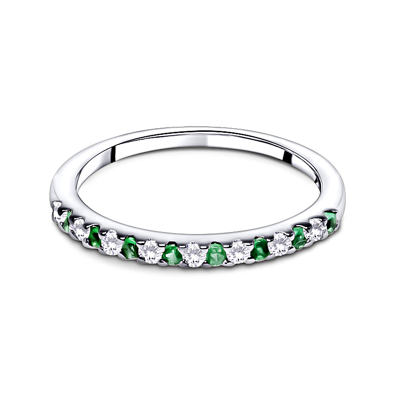 Half Eternity Emerald Ring