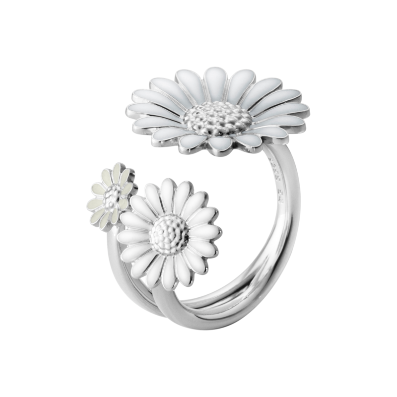 Daisy Ring Vit Emalj