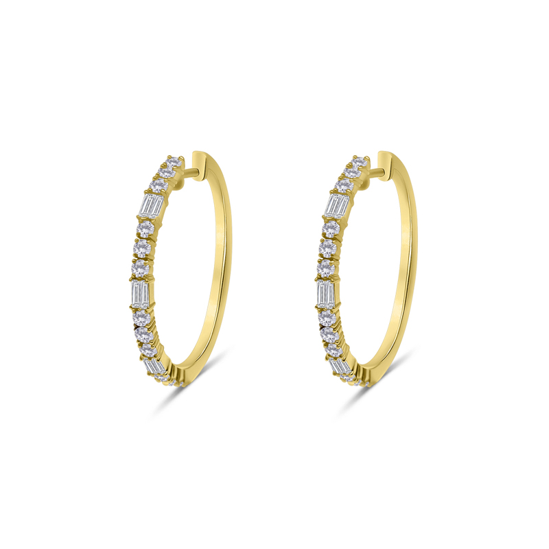 Diamond Hoops 25mm Baguette