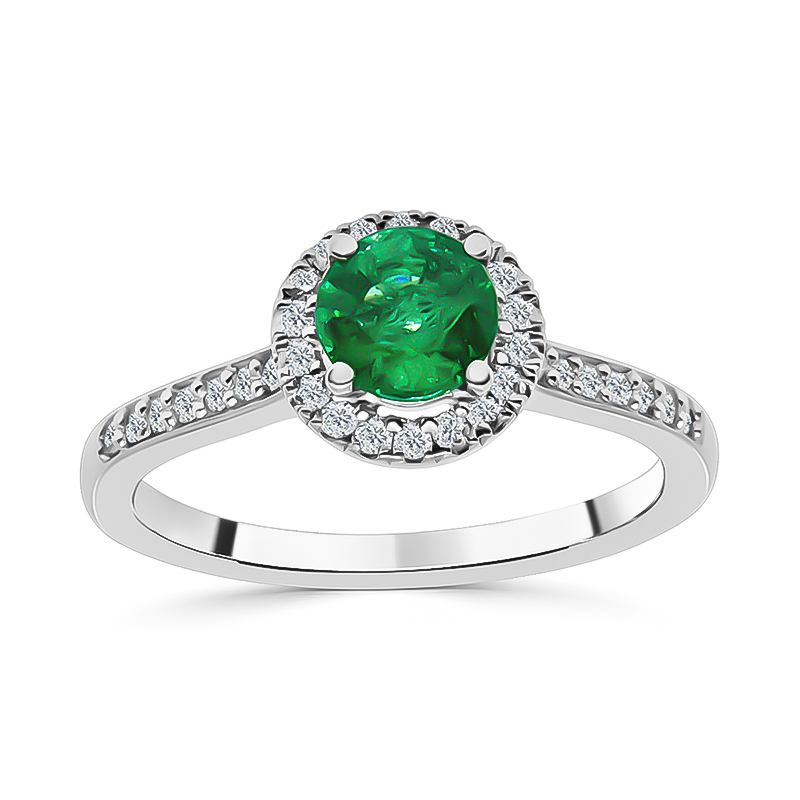 Emerald Halo Ring