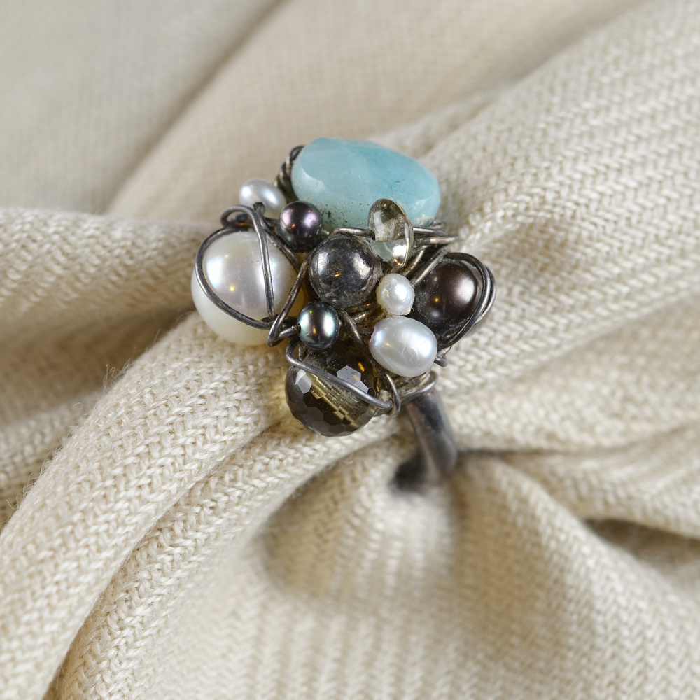 Ring i oxiderat silver