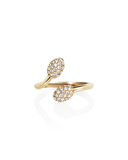 Love Bead & Stars Twin Ring Gold