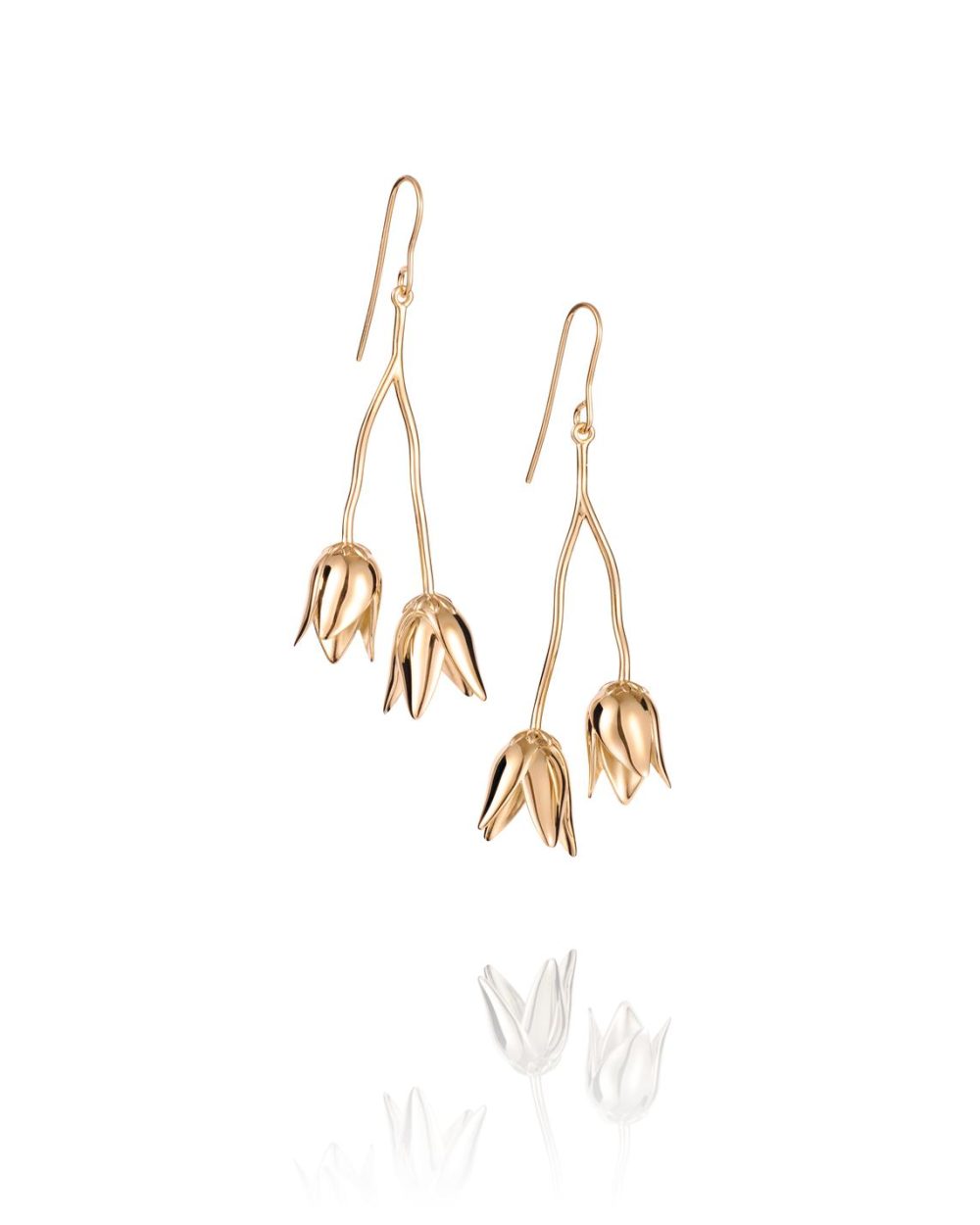 Helleborus Earrings Gold Plated