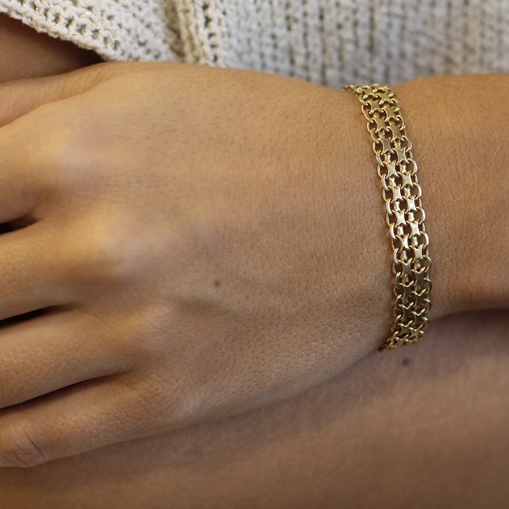 Armband 18k guld x-länk