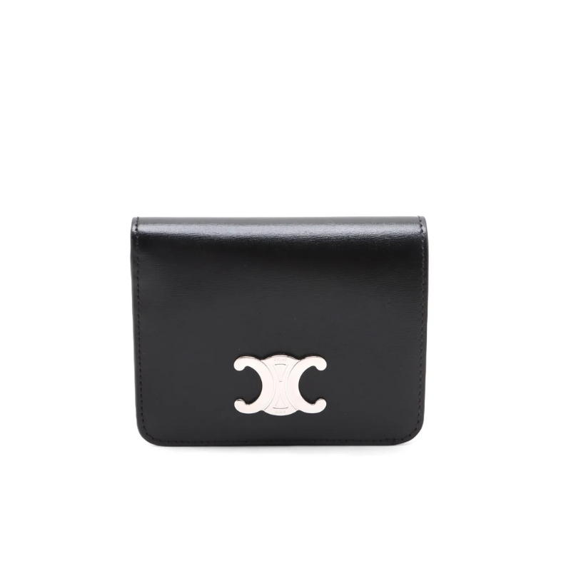 Celine Triomphe Leather Compact Wallet
