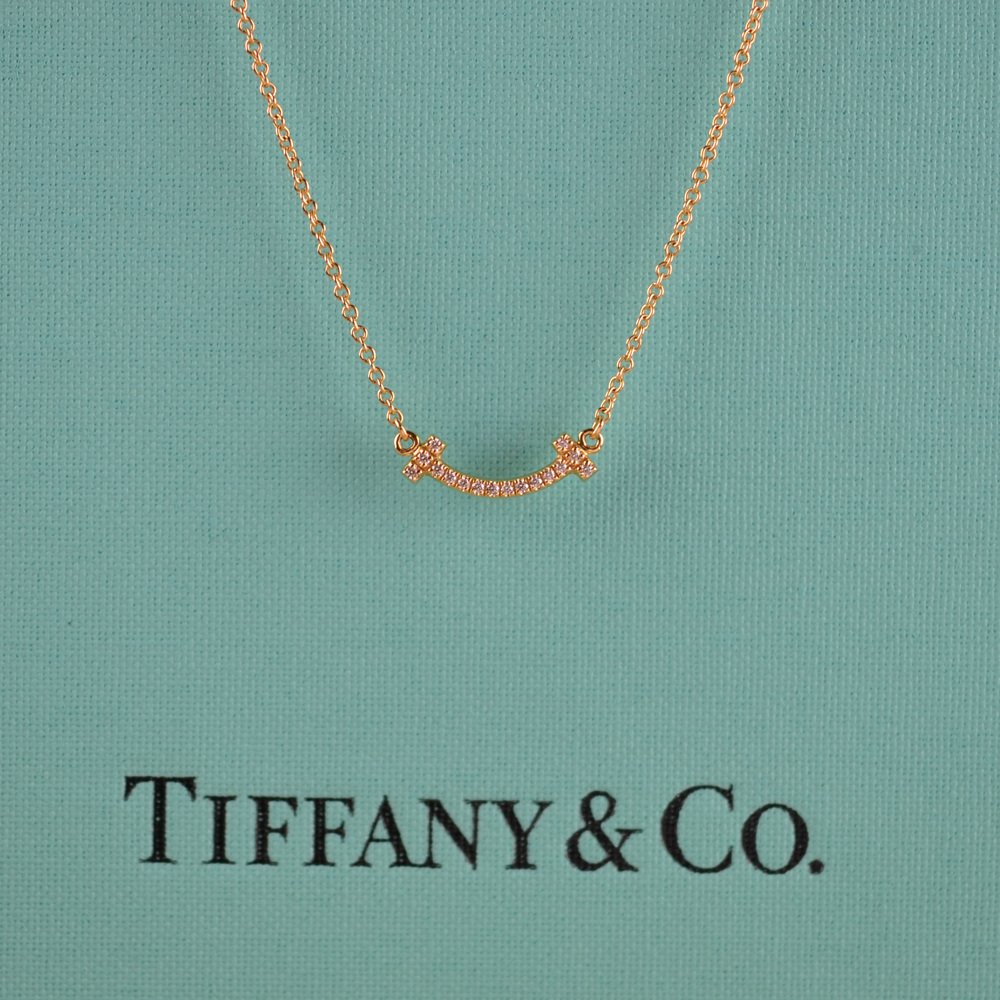 Tiffany & Co T Smile Mini Diamond Pendant