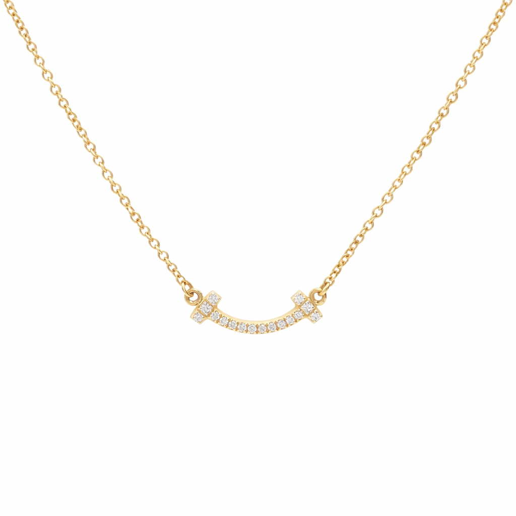 Tiffany & Co T Smile Mini Diamond Pendant