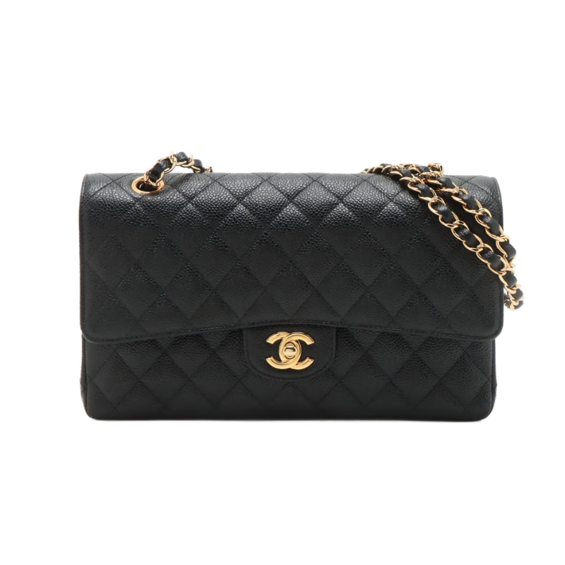 Double flap caviar black