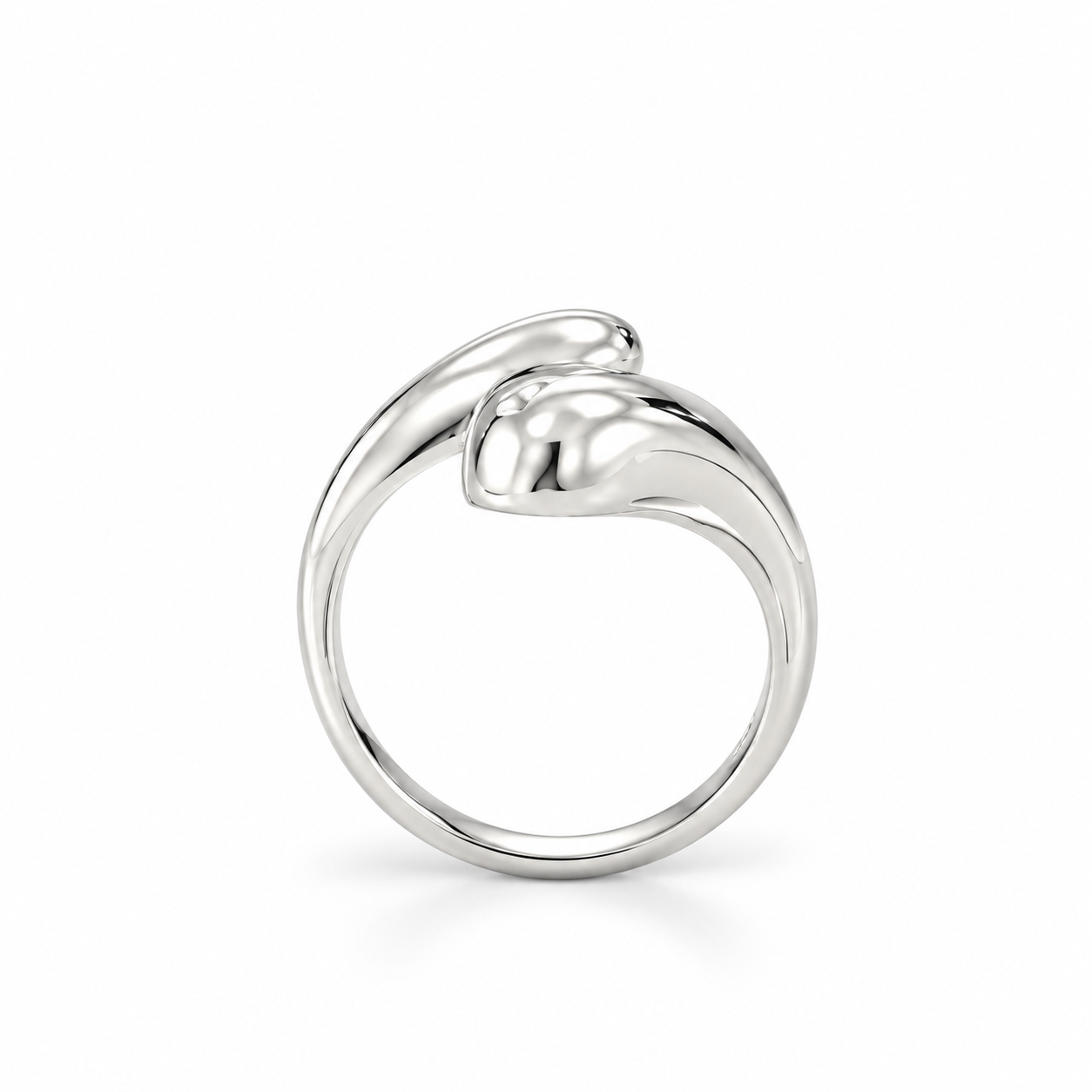 Skulptural polerad silverring
